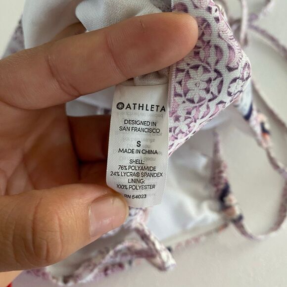 Athleta Printed Halter Swim Top Small | Adjustable Boho Bikini Top Summer Beachw - Picture 7 of 8